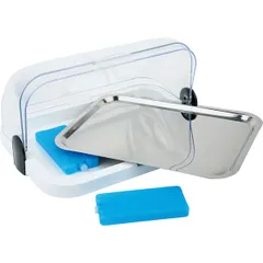 Поднос фуршетный с охладительным элементом сталь нерж.,пластик ,H=20,5,L=44,B=32см белый