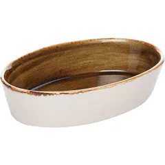 Oval baking dish “Kraft Brown”  porcelain , H=45, L=215, B=140mm  brown.