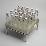 Подставка для бутылок уцененная + 20 бутылок сталь нерж.,пластик ,H=30см металлич.