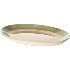 Блюдо «Феннель» овальное фарфор ,H=1,L=20,B=16см зелен.,бежев., изображение 2
