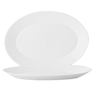 Блюдо «Ресторан» овальное стекло ,H=2,L=14,B=8см белый