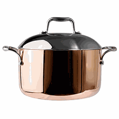 Кастрюля с крышкой 3-х слойная (медь) уцененная сталь нерж.,алюмин. 3л D=200,H=95мм медный