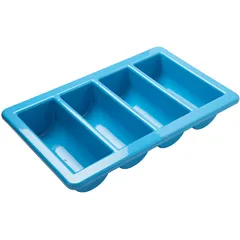 Container for cutlery (4 compartments)  plastic  turquoise.