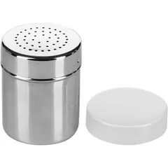 Container for powdered sugar with holes 1.5mm  stainless steel  300ml  D=70, H=85mm  silver.