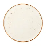 Тарелка «Крафт Вайт» с бортом фарфор D=254,H=13мм белый,коричнев.