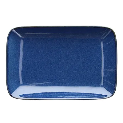Блюдо «Джап Блю» глубокое прямоугольное керамика ,L=27,5,B=18,5см синий