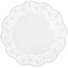 Настольные подкладки кружевные[100шт] бумага D=28,L=28,B=28см белый