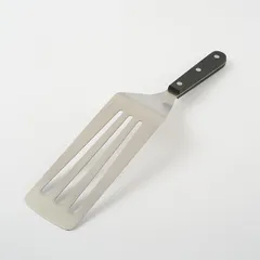 Лопатка кухонная изогнутая перфорированная сталь нерж.,полиоксиметилен ,H=1,2,L=357,B=77мм металлич., изображение 3