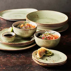 Тарелка «Крафт Грин» мелкая фарфор D=25,H=2см зелен., изображение 2