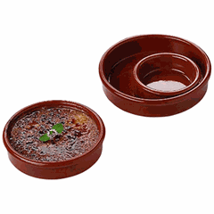 Baking dish ceramics 270ml D=140,H=35mm brown.