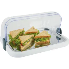 Поднос фуршетный с охладительным элементом сталь нерж.,пластик ,H=20,5,L=44,B=32см белый, изображение 2