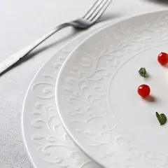 Тарелка «Жасмин» мелкая фарфор D=20,5см белый, изображение 4