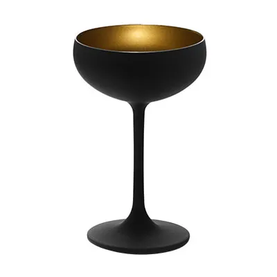 Шампанское-блюдце «Олимпик» хр.стекло 230мл D=95,H=147,B=1мм черный,золотой