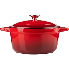 Кастрюля для запекания с крышкой чугун 2,6л D=20,H=16см красный, изображение 4