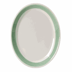 Блюдо «Рио Грин» овальное фарфор ,L=20см белый,зелен.