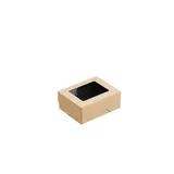 Контейнер бумажный OneBox с крышкой картон 350мл ,H=4,L=8,B=10см черный