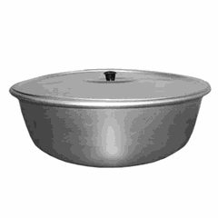Bowl with lid aluminum 10l D=36cm metal.