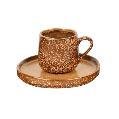 Чашка кофейная «Эггшелл Нейчер» фарфор 80мл D=50,H=54мм коричнев., изображение 7