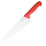 Нож поварской «Шефс» сталь нерж.,пластик ,L=43/30,B=6см красный,металлич.