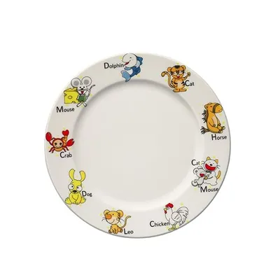 Тарелка «Кидс» мелкая фарфор D=25см белый