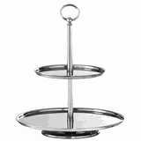 Этажерка «Элит» 2 яруса для кондитерских изделий сталь нерж. ,H=32,5см