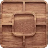 Менажница 5 секций квадратная дуб ,H=25,L=300,B=300мм деревян.