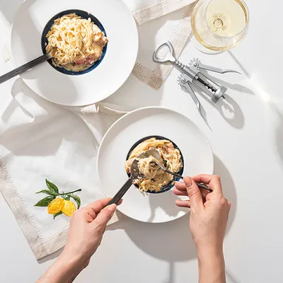 Тарелка для пасты «Абиссос» фарфор D=240,H=55мм белый,синий, изображение 4