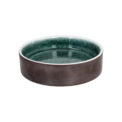 Салатник «Эллипс» (двойные стенки и дно) керамика D=16см коричнев.,зелен.