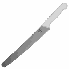 Нож кондитерский сталь нерж.,пластик ,H=20,L=375/240,B=39мм белый,металлич.