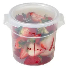 Контейнер для продуктов градуированный полипроп. 0,9л D=15,4,H=12,7см прозр., изображение 4