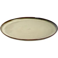 Plate ceramics D=260,H=11mm beige,brown.