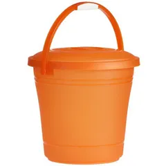 Bucket with lid polyprop. 11l D=28,H=26cm orange.