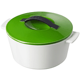 Утятница с  крыш. керамика 3,4л D=25,5,H=16,L=30см белый,зелен.