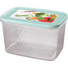 Контейнер для продуктов с крышкой полипроп. 1,7л ,H=11,L=18,B=12,5см прозр.,голуб.