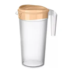 Кувшин с крышкой пластик 1,5л D=12,H=22,5см прозр.,в ассорт.