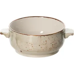 Чашка бульонная «Антуанетт» фарфор 285мл D=100,H=52мм белый,олив.