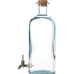Jar-container with tap with stopper glass 2l ,H=29,L=10.5,B=10.5cm