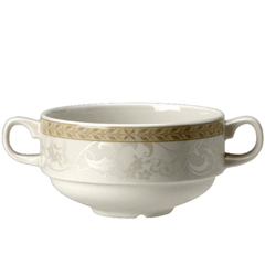 Broth cup “Antoinette”  porcelain  285 ml  D=100, H=52mm  white, olive.