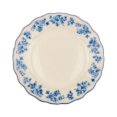 Тарелка «Фиори» фарфор D=20см слон.кость,синий, Диаметр (мм): 200