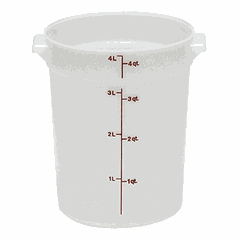 Container for products, graduated  polyethylene  3.8 l  D=20.8, H=21.8 cm  white