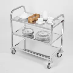 Тележка сервировочная 3 яруса сталь нерж. ,H=95,L=95,B=50см металлич., изображение 2