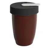 Кружка с двойной стенкой фарфор,силикон 250мл D=8,H=11см коричнев.,черный