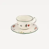 Кофейная пара «Ситец» керамика 70мл D=70,H=45мм белый,разноцветн.