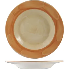 Plate for pasta “Paprika”  porcelain  0.6 l  D=30 cm  orange, beige.