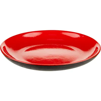 Тарелка «Кармин» плоская без полей керамика D=25см красный,черный, изображение 2