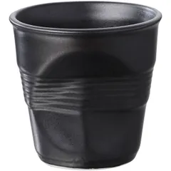 Glass for hot drinks “Froisse”  porcelain  50ml  D=55, H=53mm  black