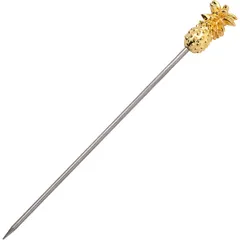 Decorations for cocktails “Solar” on pineapple-shaped skewers  stainless steel  L=11.5 cm  gold