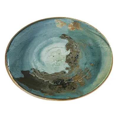 Блюдо сервировочное «Футура» овальное фарфор ,L=25,B=19см бирюз.