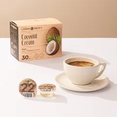Сироп «Кокос» ароматизированный порционный Pinch&Drop[30шт] картон 15мл ,H=12,L=15,5,B=10см, изображение 2