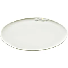 Plate “Boxis” with gold dot porcelain D=21cm white